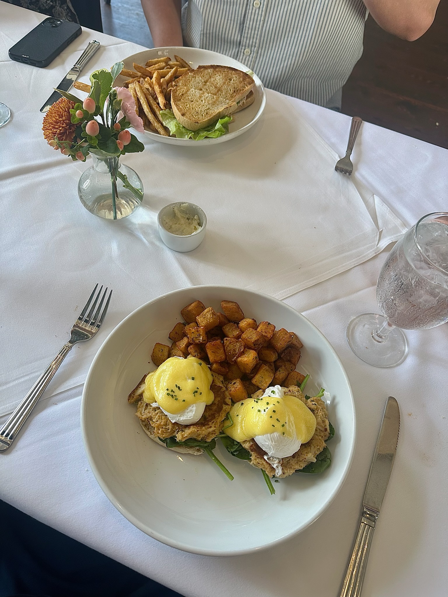 Eggs Benedict with cute little duck shaped eggs